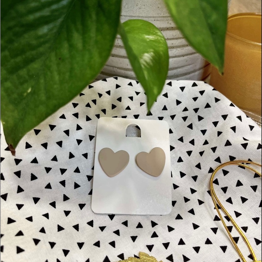 Heart shaped polymer clay earrings